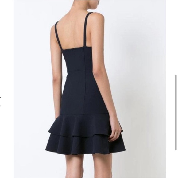 Cinq a Sept Dara Navy White Embroidered Sleeveless Tiered Dress Floral Sz 10 - Picture 5 of 15